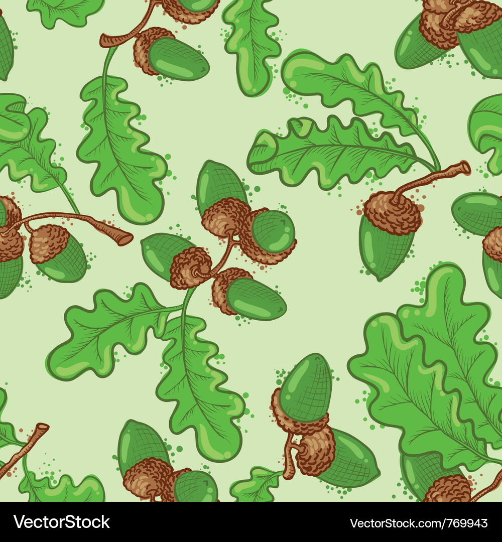 Seamless pattern set with acorns Vector Image