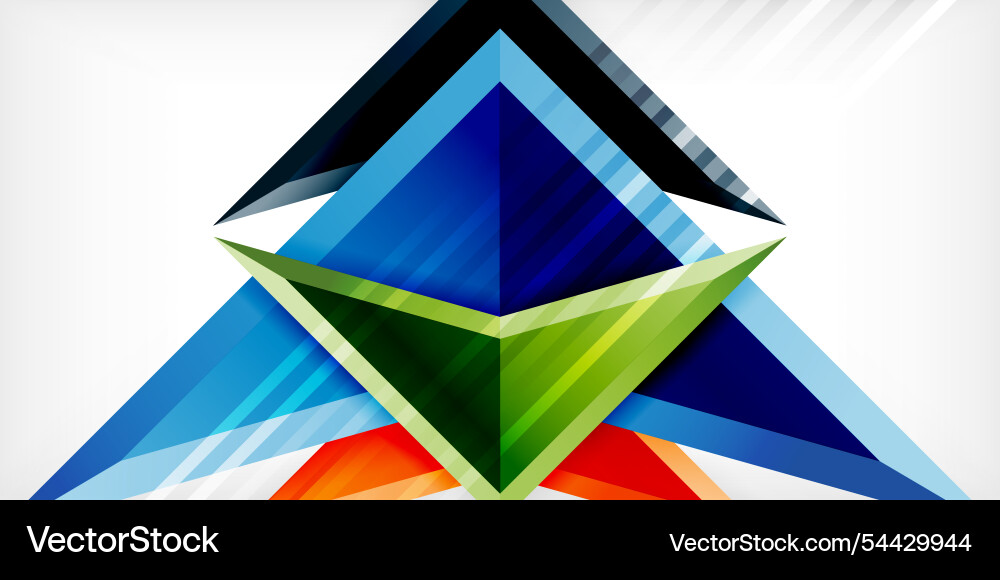 Abstract background color triangles and arrows Vector Image