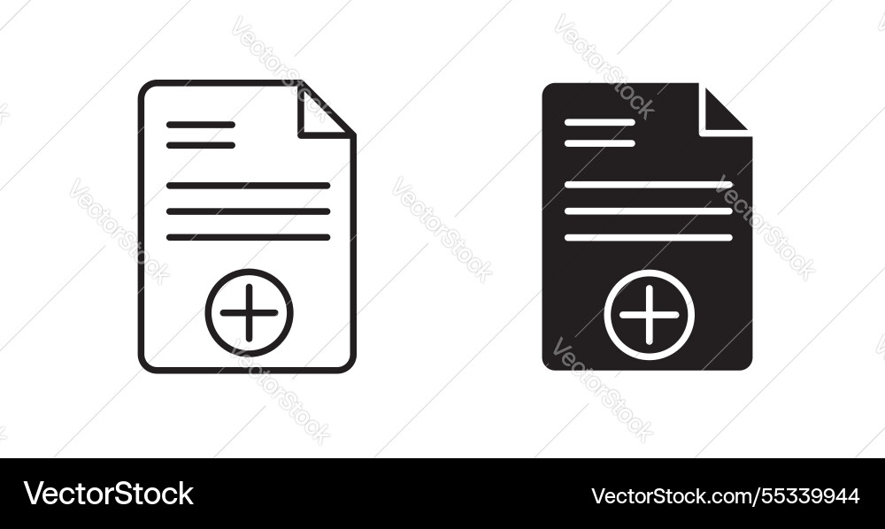 Add document filled and outlined icons on white Vector Image