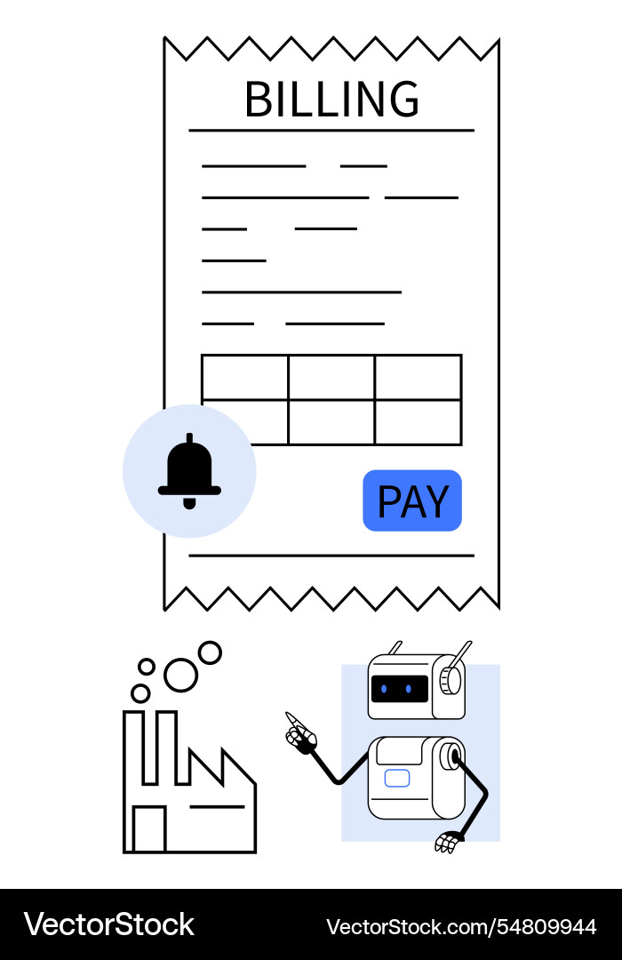 Automated billing system concept with invoice Automated billing system concept with invoice vector image