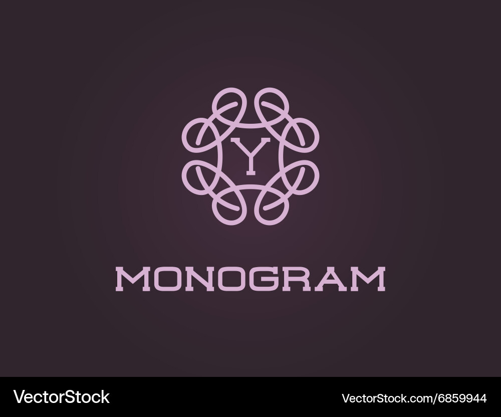 Compact monogram design template with letter Vector Image