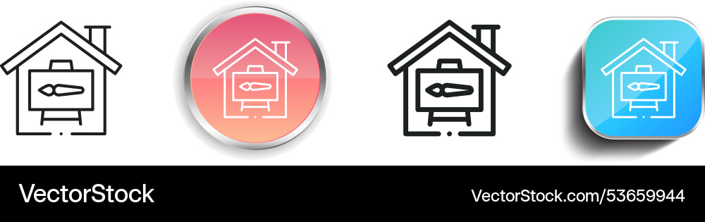Draw icon thin linear regular and button style Draw icon thin linear regular and button style Vector Image