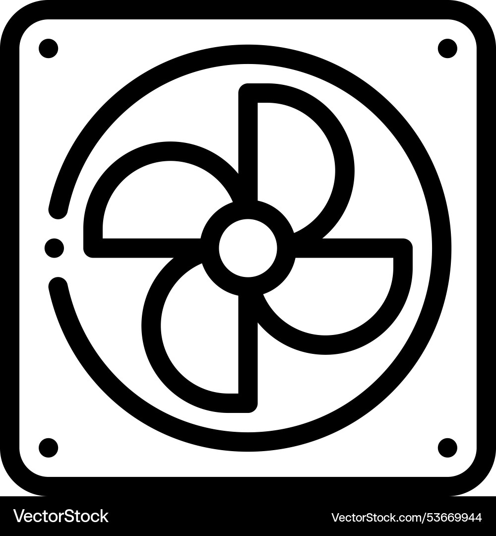 Fan icon thin linear style design isolated Fan icon thin linear style design isolated vector image