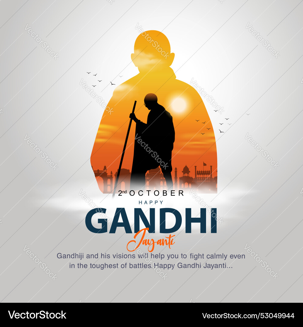 Gandhi Jayanti Celebration Vector Image