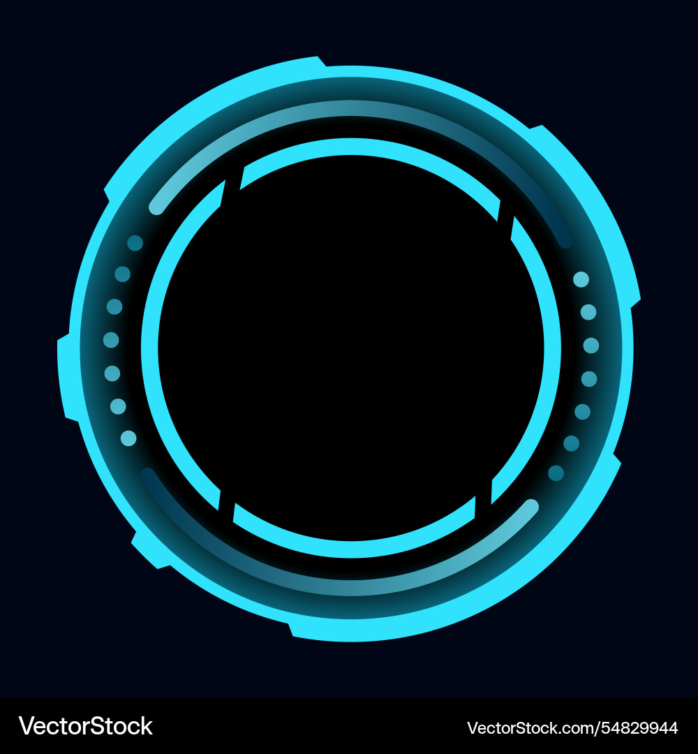 Hud round frame or border sci fi circular neon Hud round frame or border sci fi circular neon Vector Image