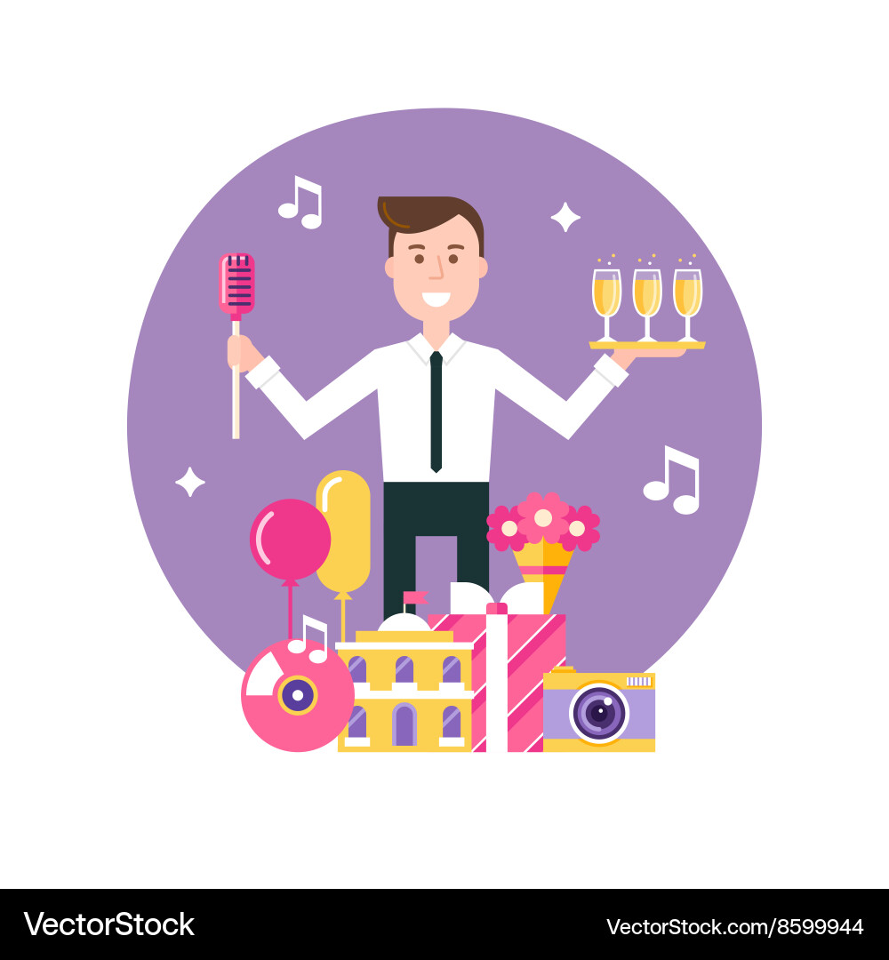 Party Management & Event Objects vector image