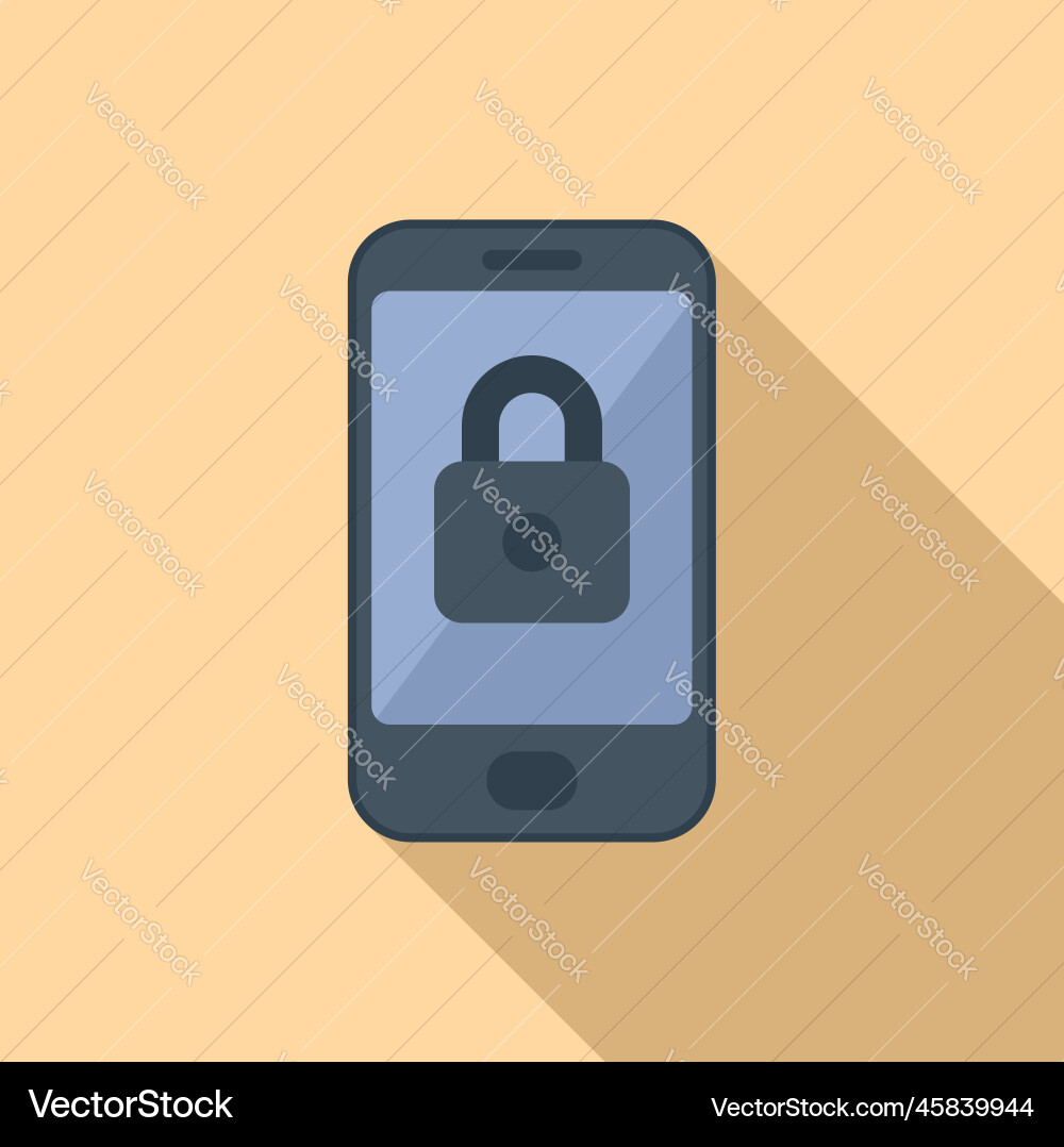 Phone lock icon flat hacker error Phone lock icon flat hacker error vector image