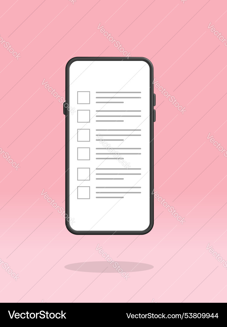 Smartphone checklist empty tick box app Vector Image