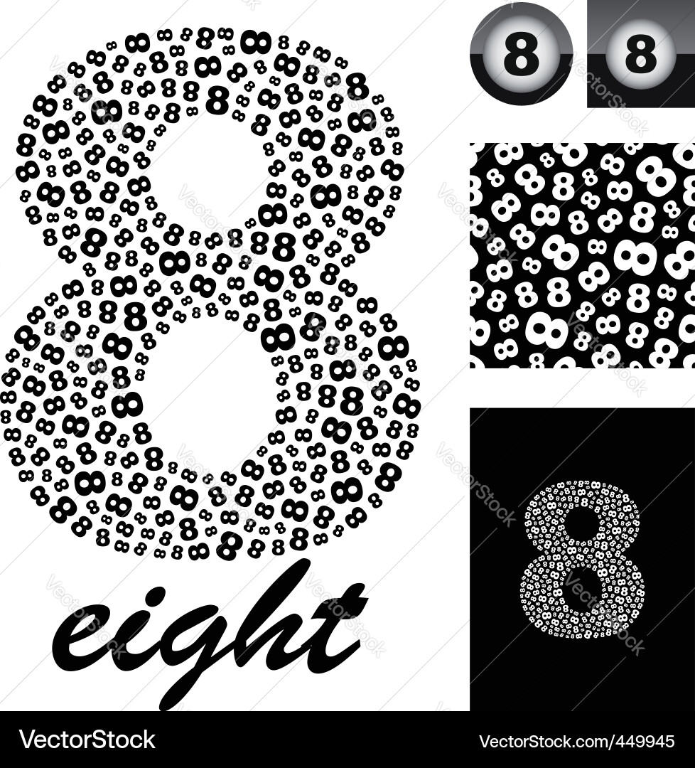 Eight Number Set Vector Image