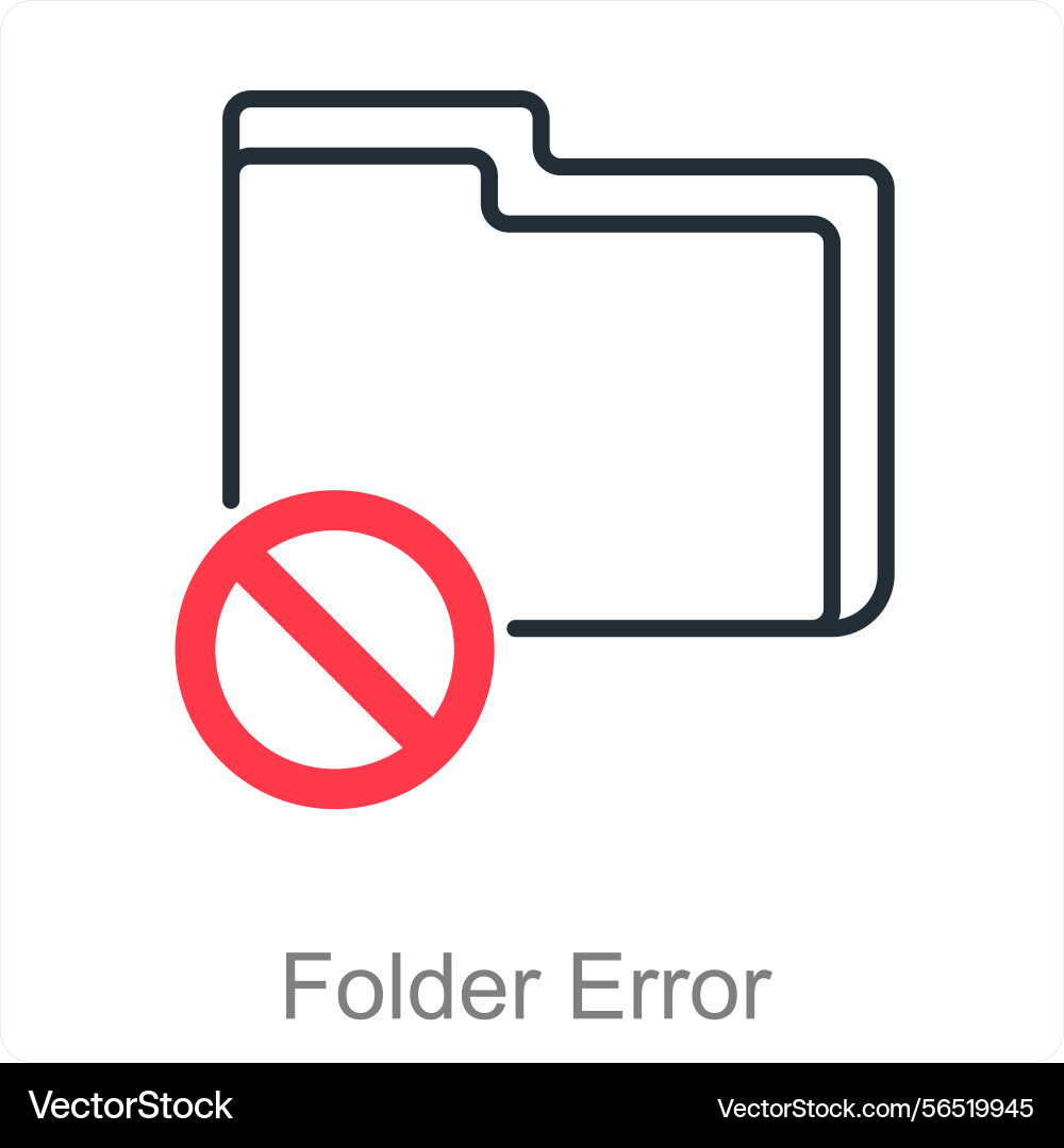 Folder error and file icon concept Vector Image