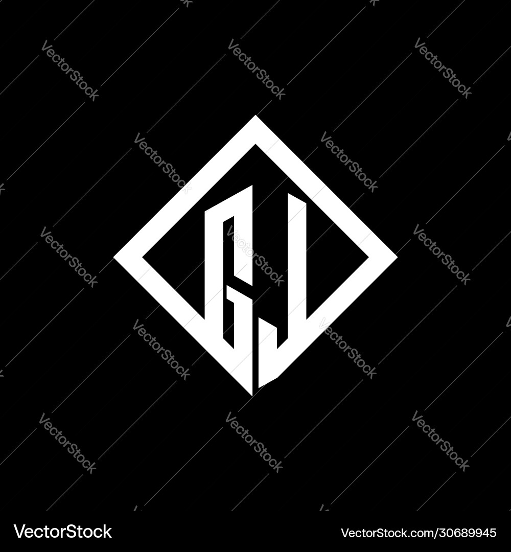 Gl logo monogram with square rotate style design Vector Image