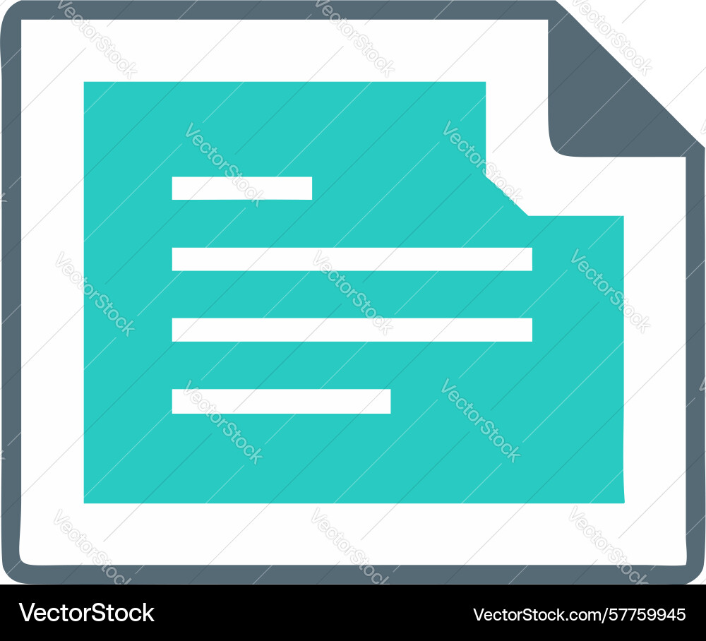 Lined document icon - text content design vector image