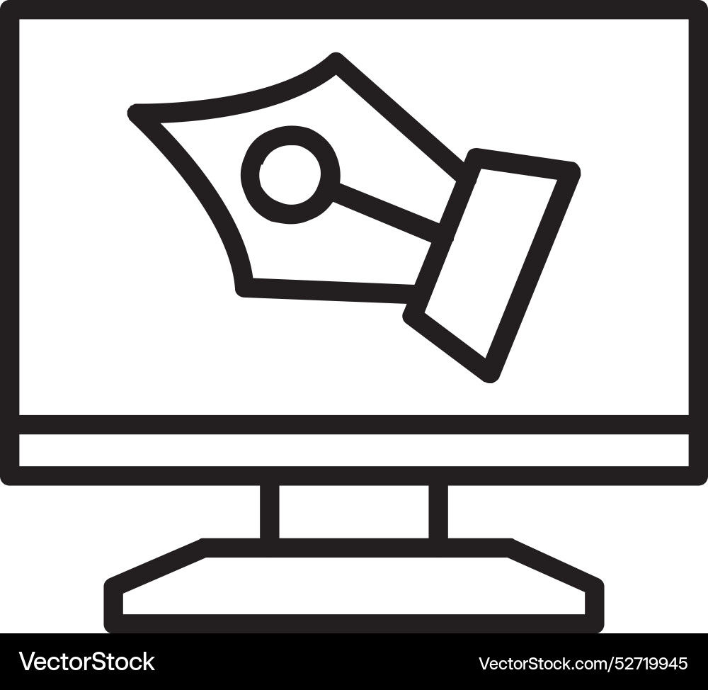 Monitor line icon design vector image