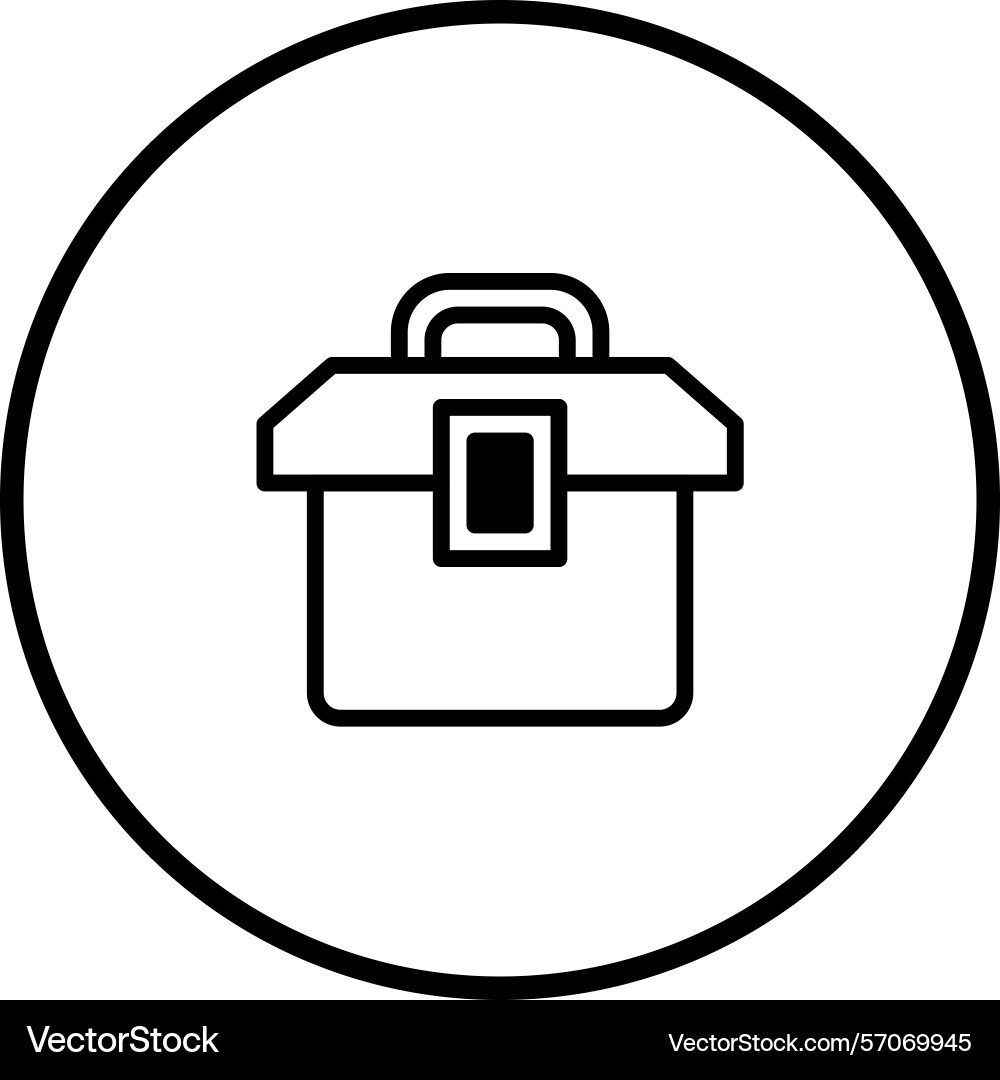 Simple outline drawing of a toolbox isolated Simple outline drawing of a toolbox isolated Vector Image