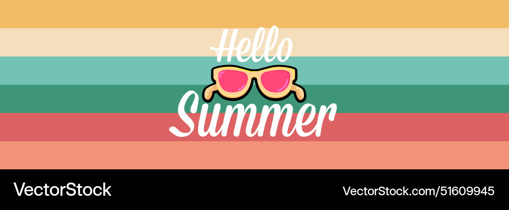Super hello summer banner with text Vector Image