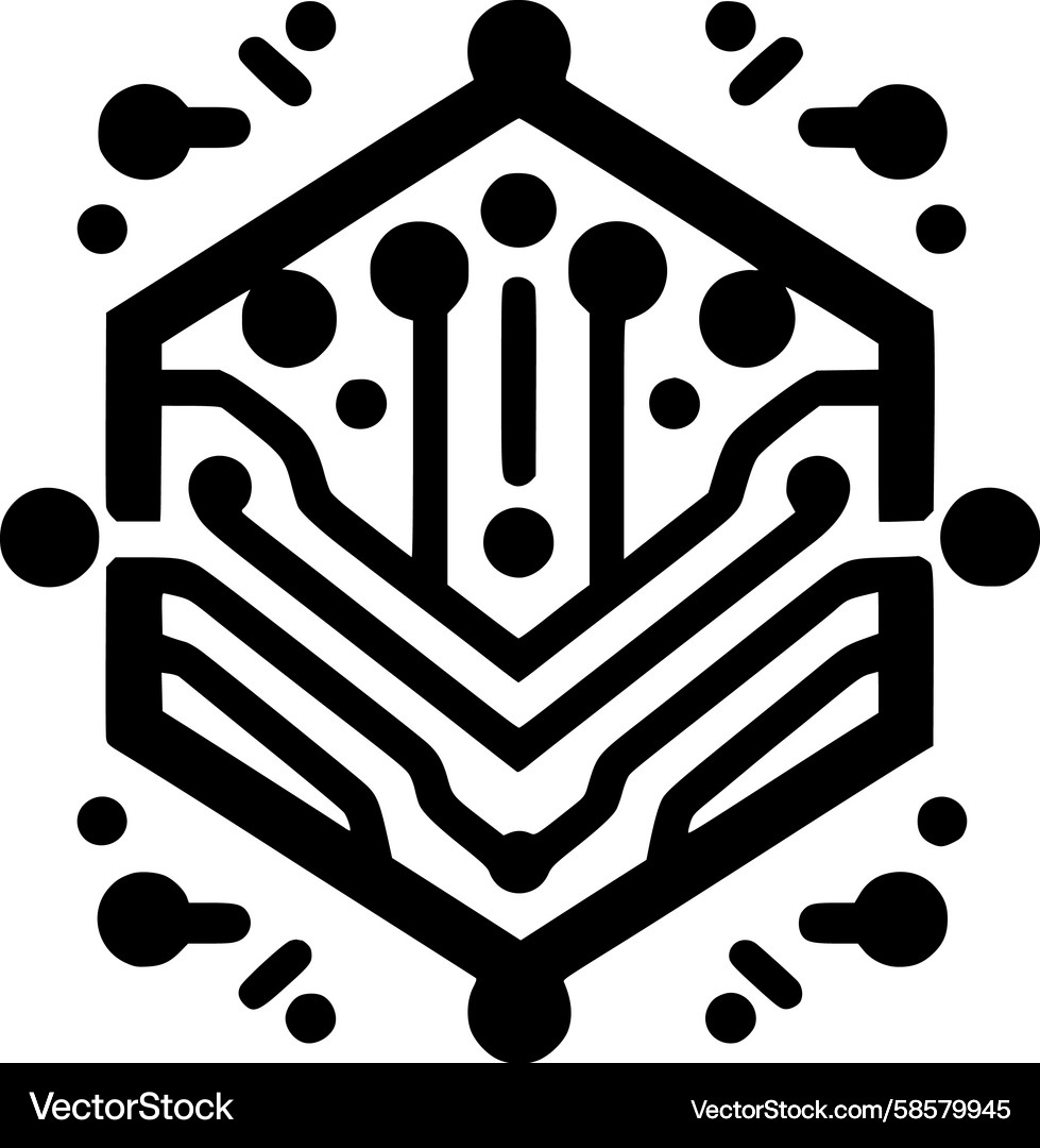 Tech Hexagonal Network Concept Vector Image