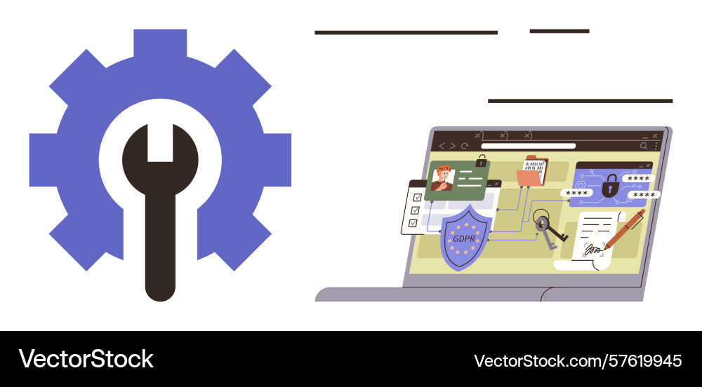 Website maintenance with security configuration vector image