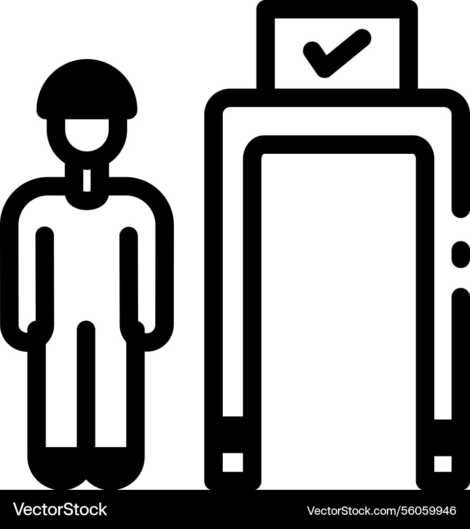 A linear style icon of security terminal Vector Image