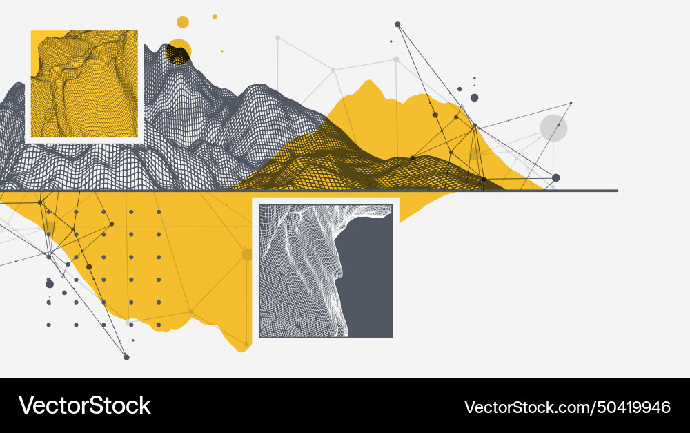 Abstract wireframe background modern science vector image