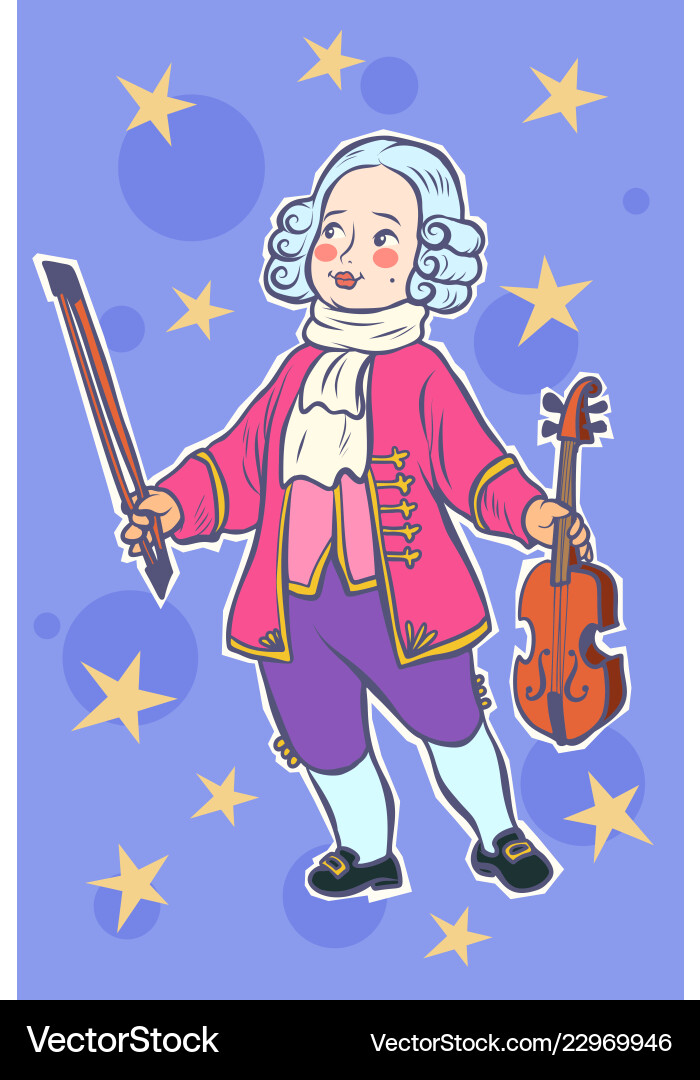 Baby violinist musician little mozart Baby violinist musician little mozart vector image