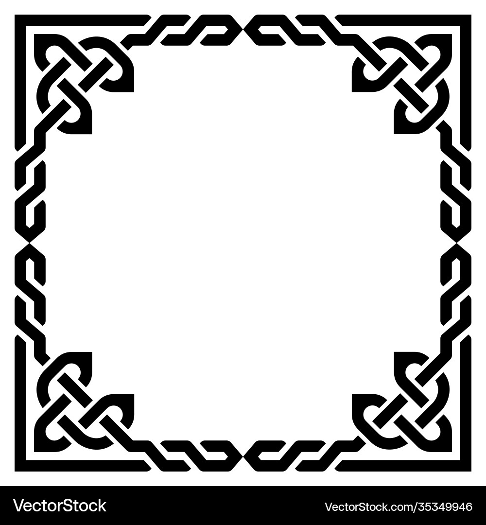 Celtic braided frame design irish border Celtic braided frame design irish border vector image