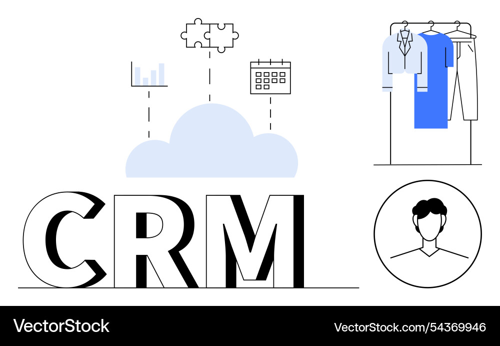 Cloud-based crm with analytics scheduling user Cloud-based crm with analytics scheduling user Vector Image