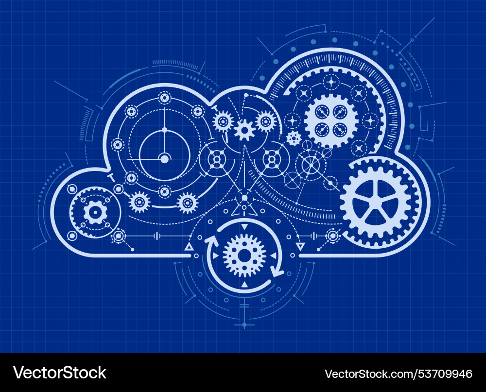 Cloudblueprint Cloudblueprint vector image