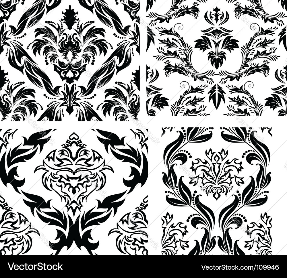 Damask patterns Vector Image