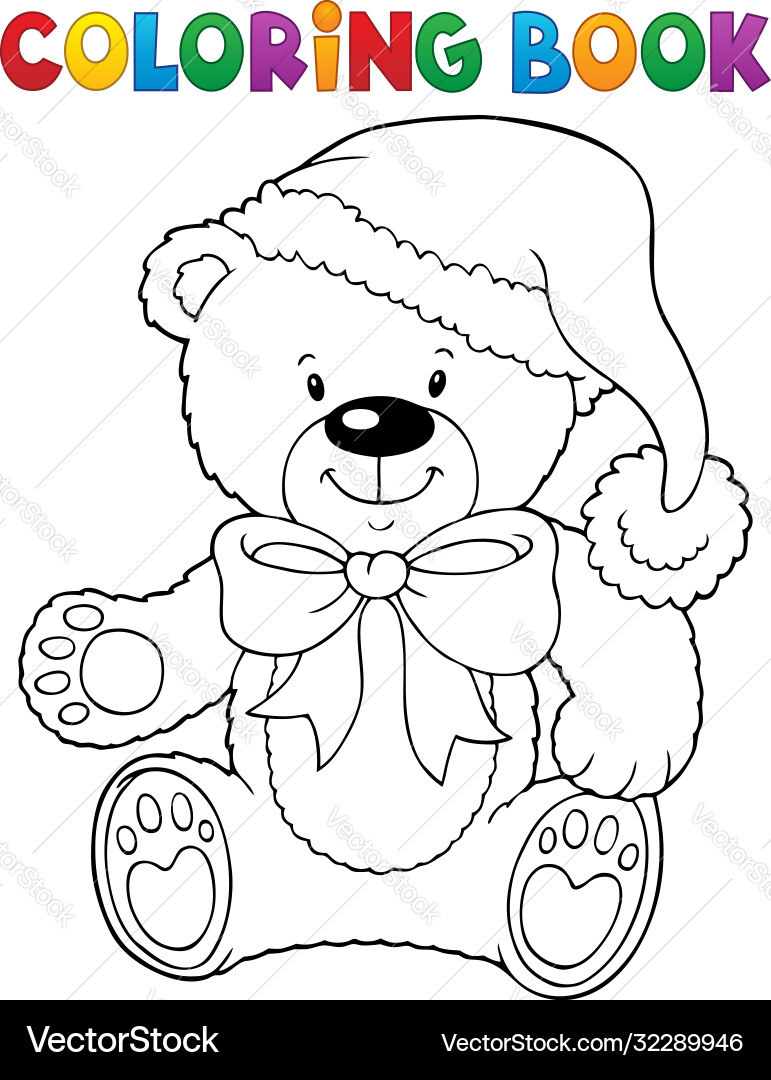 Malbuch Weihnachten Teddybär Thema Malbuch Weihnachten Teddybär Thema vektorbild