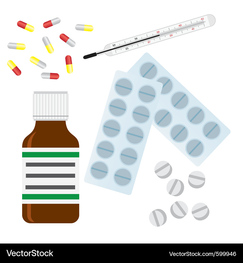 Medizinische Pillen und Tabletten Vektorbild