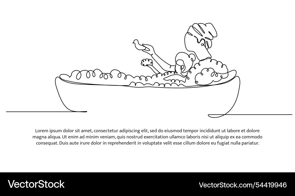 One continuous line design of a mother soak Vector Image