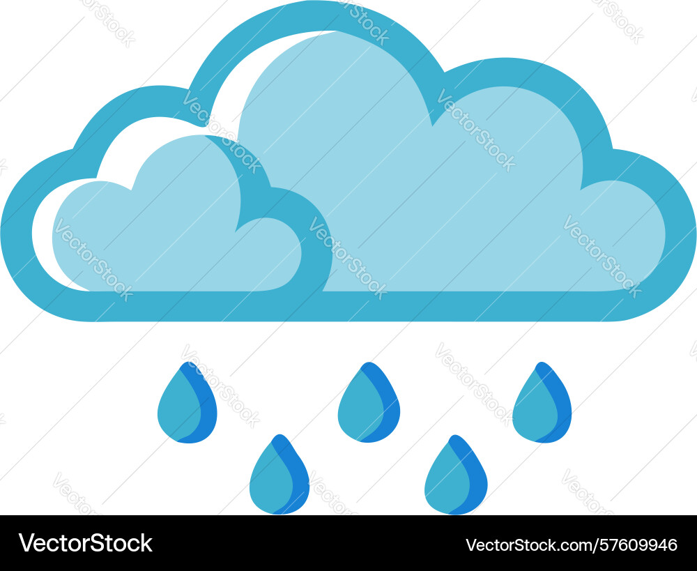Rain cloud falling drops icon design generative ai Vector Image