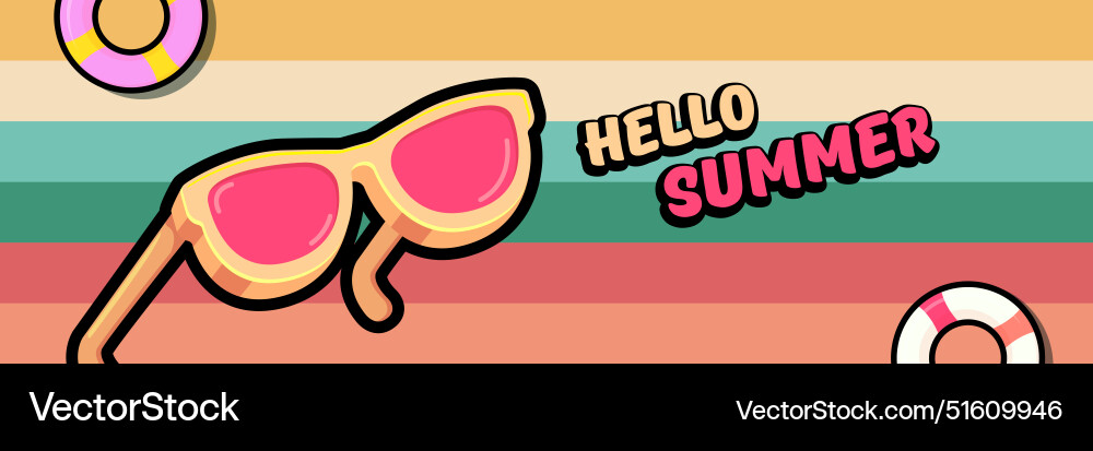 Super hello summer banner with text Super hello summer banner with text vector image