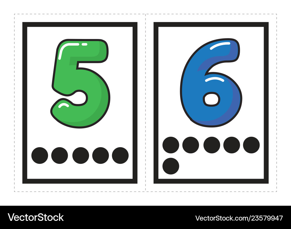 Flash card collection for numbers Flash card collection for numbers vector image