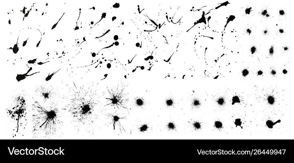 Ink Splatters and Blot Patterns vector image