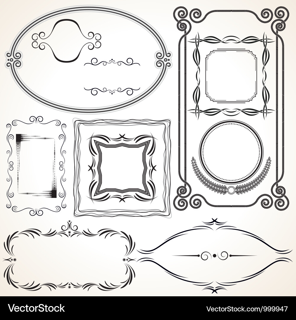 Ornate Scroll Borders & Frames Vector Image