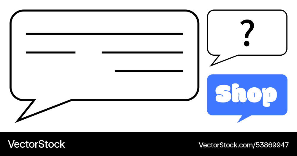 Speech bubbles with text lines question mark vector image