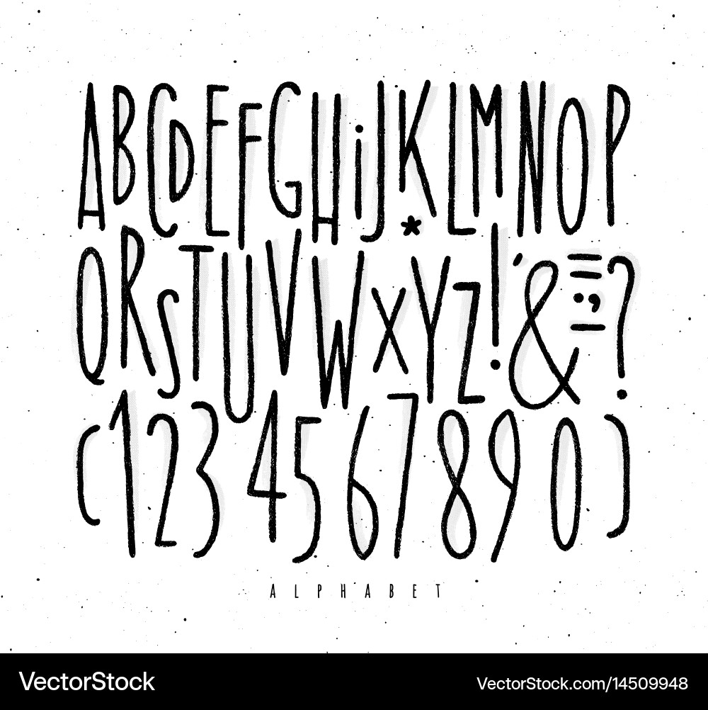 Alphabet straight lines font Royalty Free Vector Image