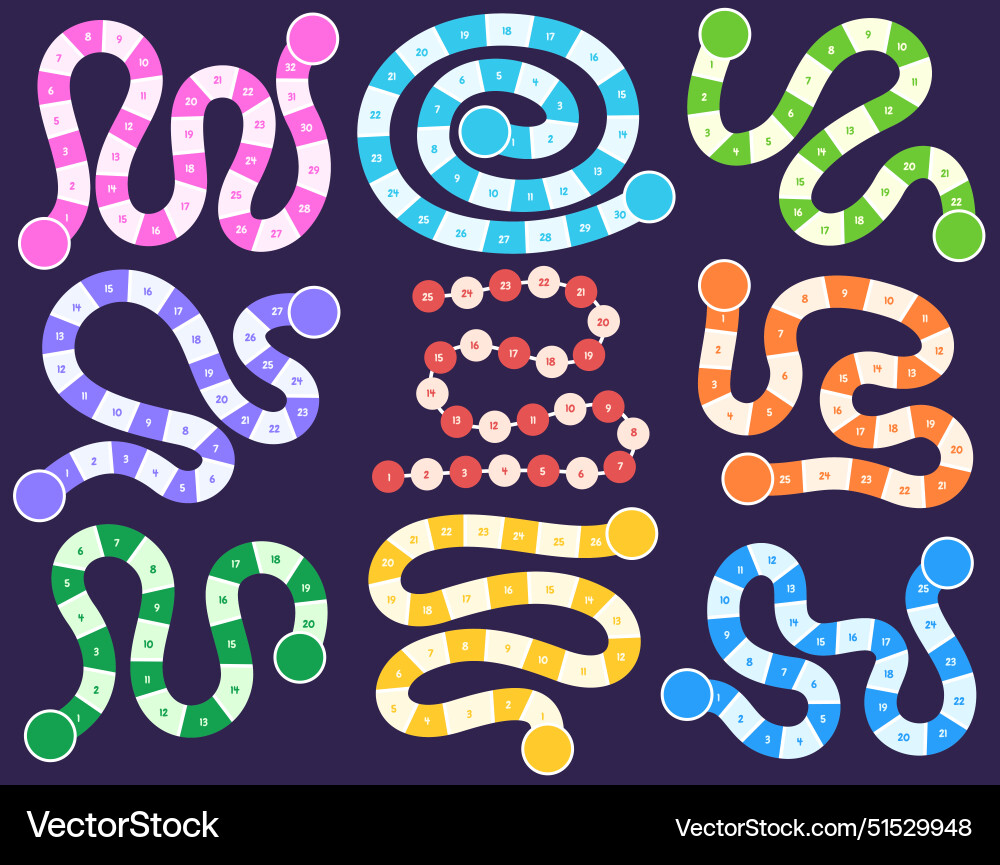 Board game template a step-by-step Board game template a step-by-step vector image