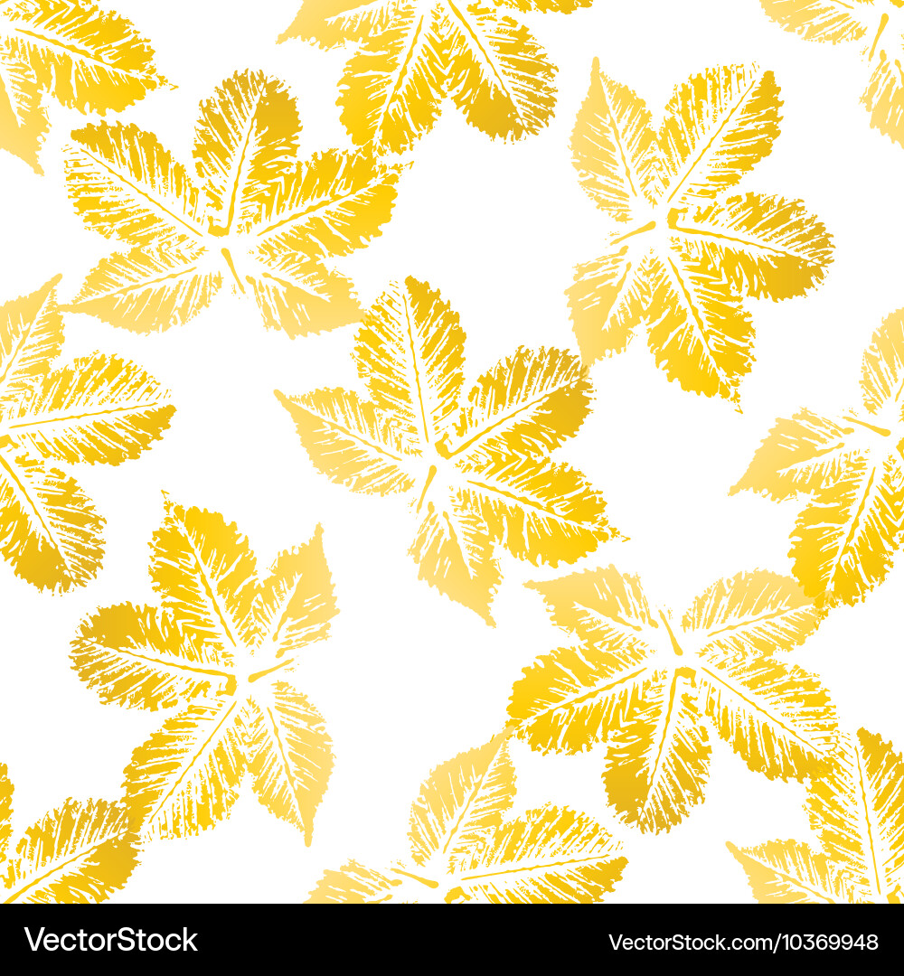 Chestnut leaves seamless pattern Vector Image