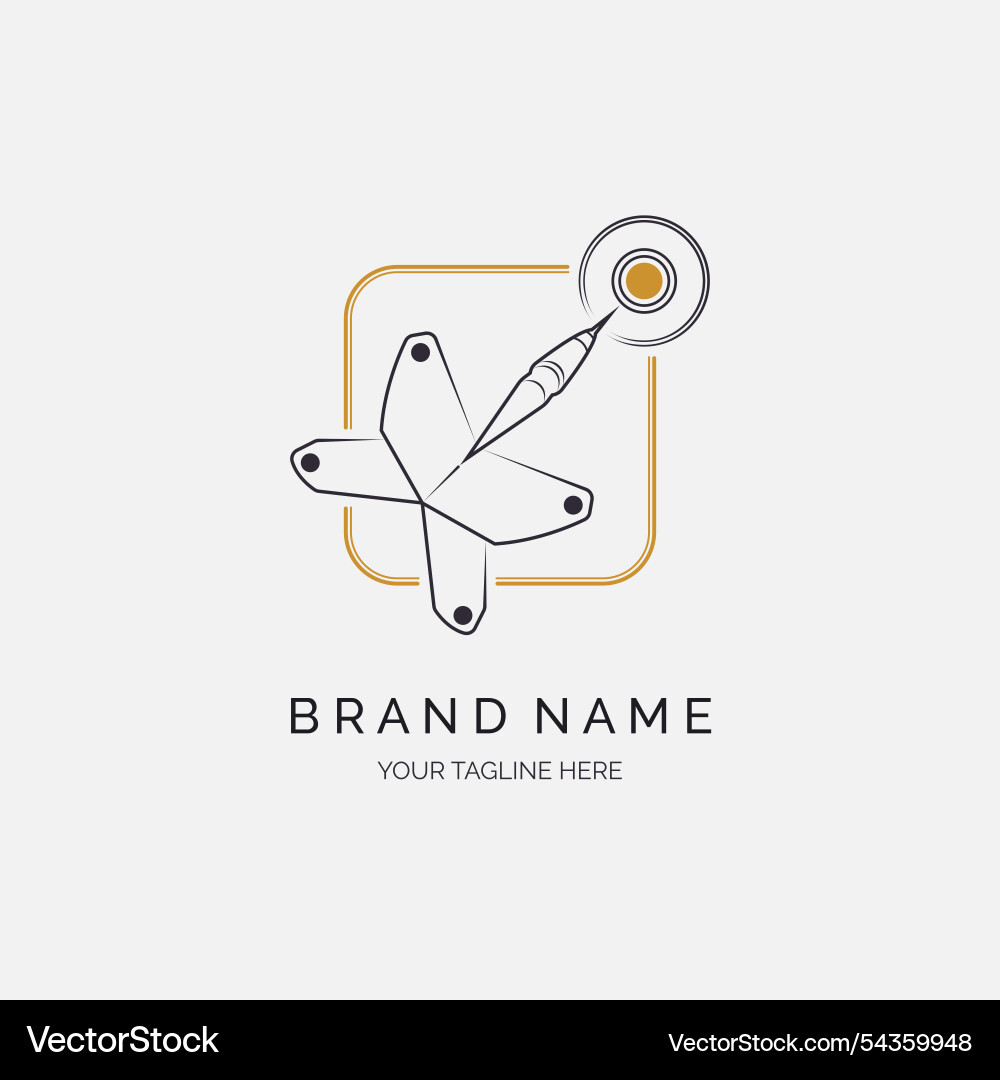 Dart board arrow target line style logo design Dart board arrow target line style logo design Vector Image