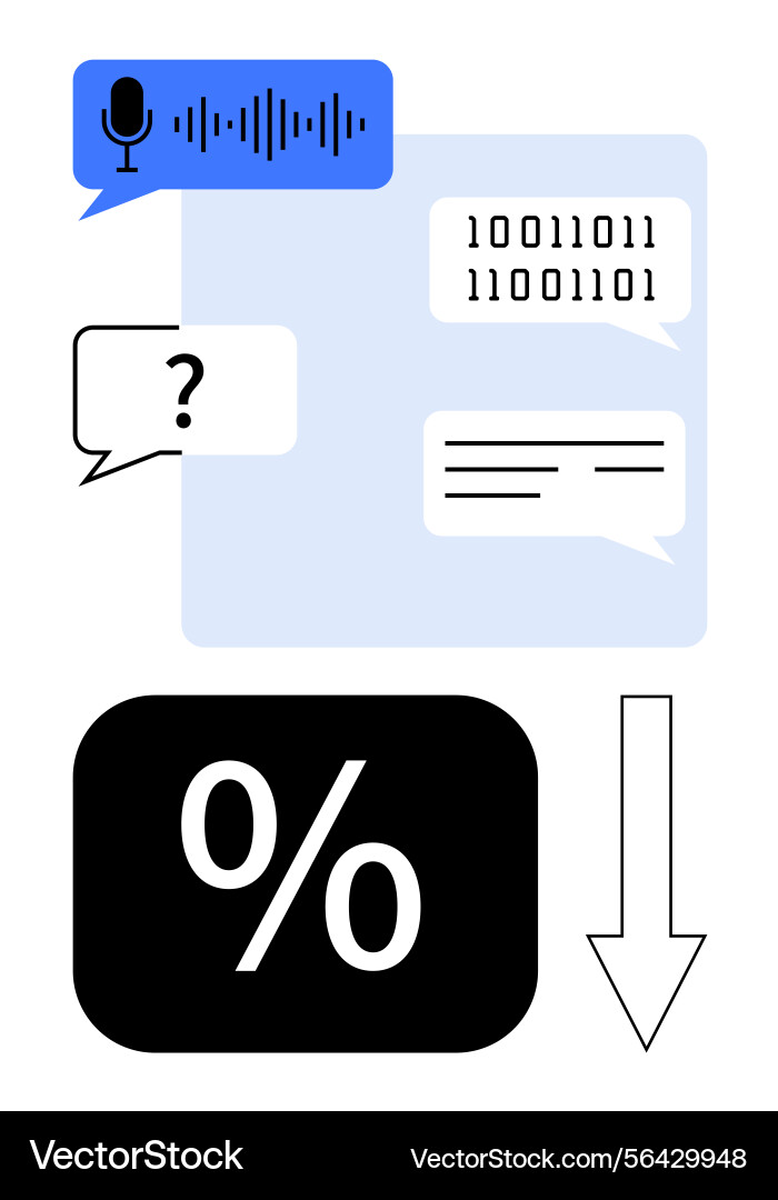 Digital communication with binary dialogue voice Digital communication with binary dialogue voice vector image