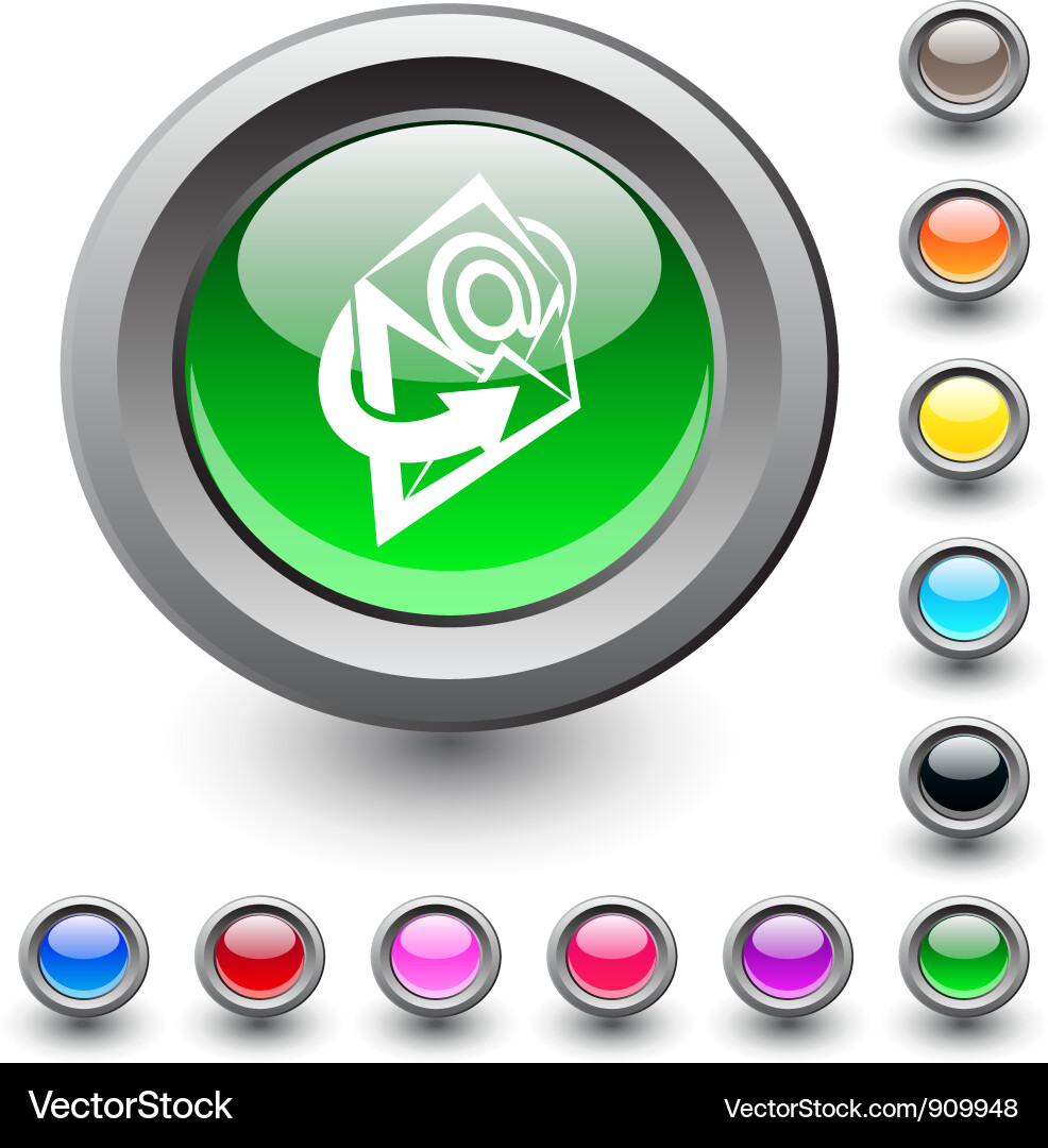 E-mail round button vector image