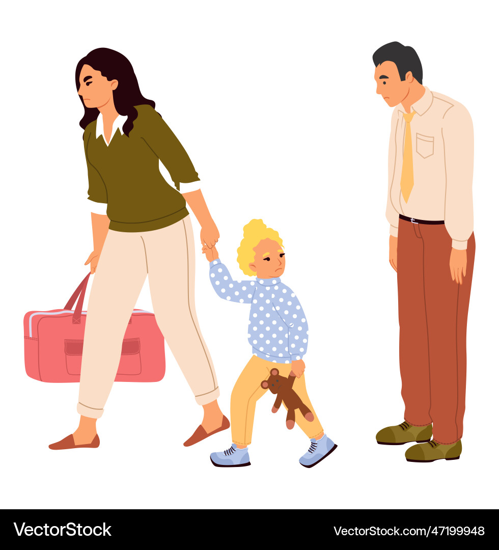 Family Separation - Divorce Scene vektorbild