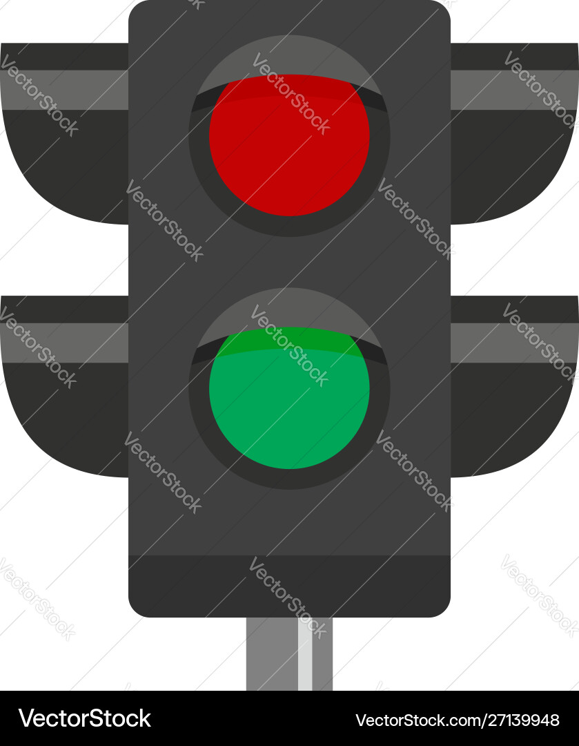 Pedestrian semaphore icon flat style Vector Image
