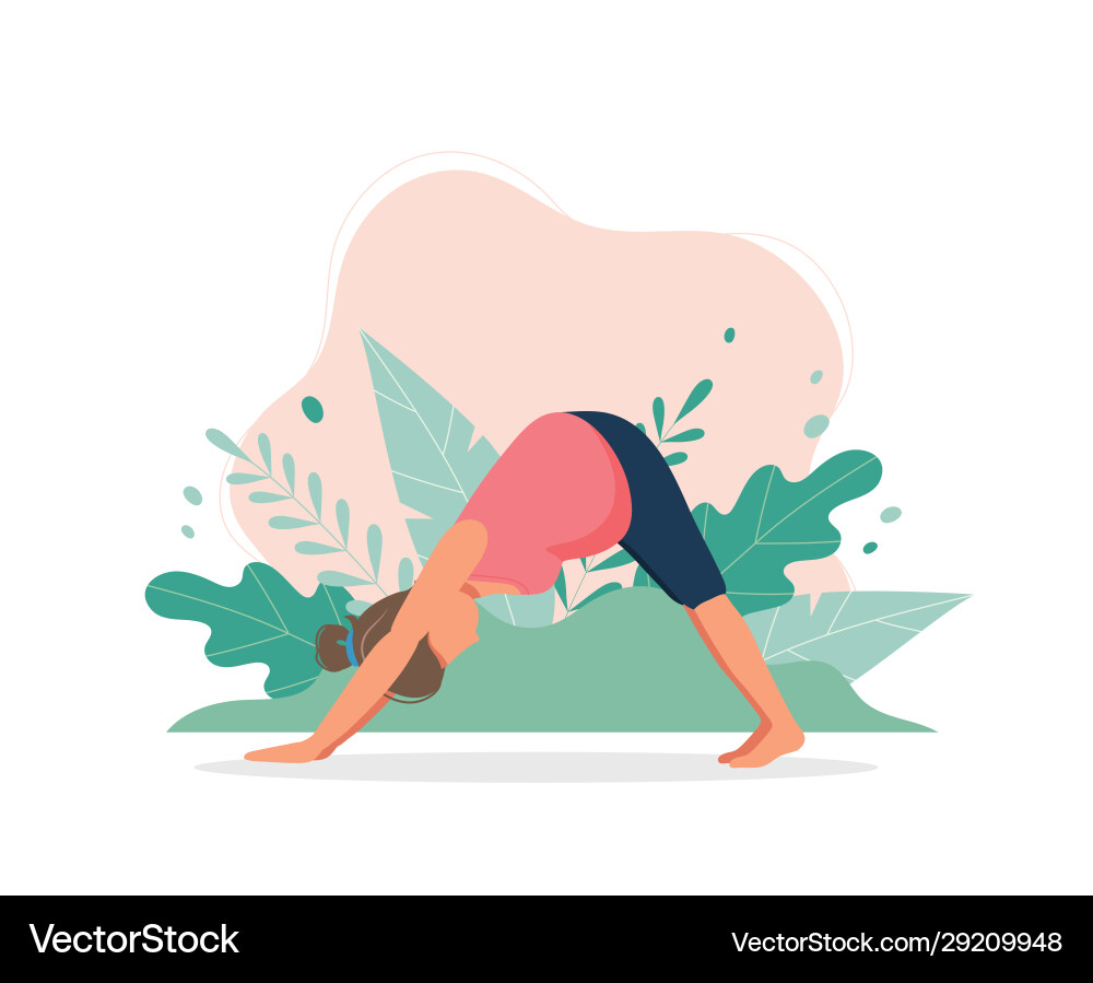Pregnant woman doing prenatal yoga pregnancy Pregnant woman doing prenatal yoga pregnancy vector image