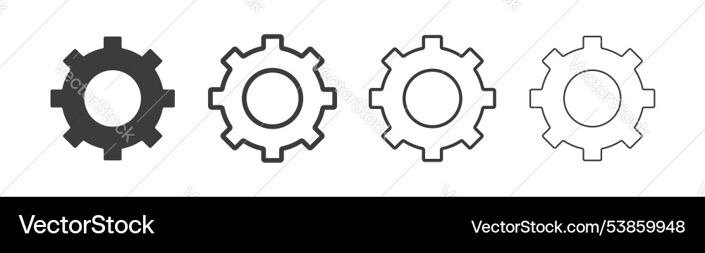 Settings button icon set Settings button icon set vector image