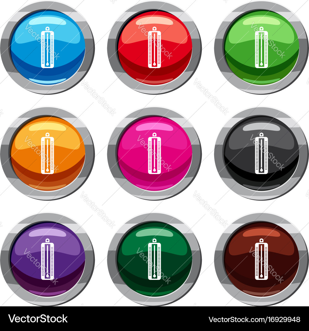Thermometer indicates low temperature set 9 Vector Image
