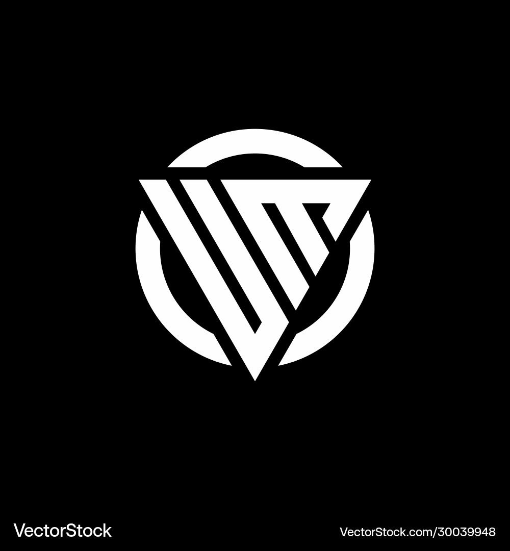 Um logo with triangle shape and circle rounded vector image