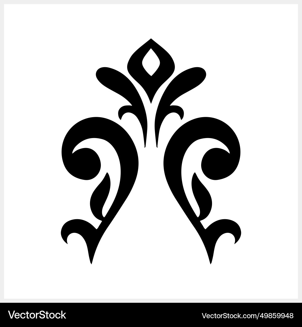 Vintage element isolated damask pattern Vector Image